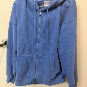 Brandy Melville Classic Blue Zip-Up Jacket